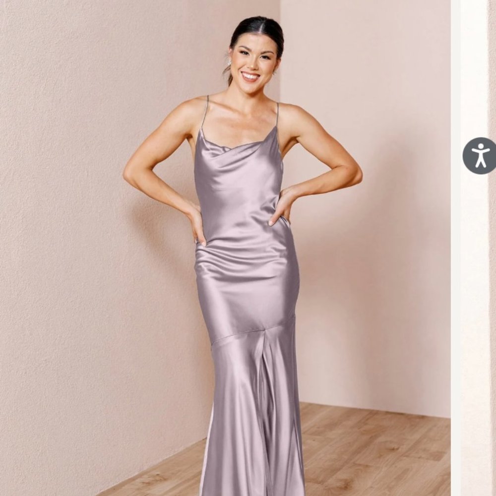 Revelry Kimora Satin Dress Lilac Size 0 Petite